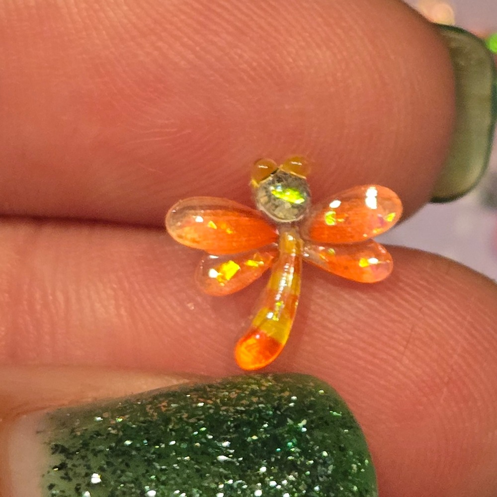 Iridescent Dragonfly Resin Charms Flatback Cabochons for Nail Art DIY 52pc Set
